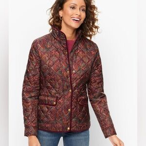 Talbots paisley quilted jacket size medium